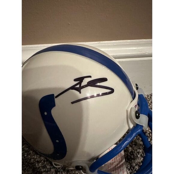 Edgerrin James signed autographed Indianapolis Colts VSR4 Mini Helmet Beckett - Picture 2 of 5